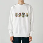 猫のきぬくんのお店のれおまるくん一家　雪山ツアー Heavyweight Crew Neck Sweatshirt