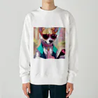 わんこパラダイスの現代っ子わんこ Heavyweight Crew Neck Sweatshirt