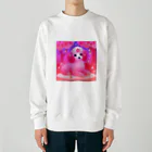 ふぇありぃているのお花見犬 Heavyweight Crew Neck Sweatshirt