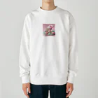 星パンダショップのほわほわマカロンうさぎ Heavyweight Crew Neck Sweatshirt