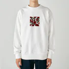 1123liliのサテンレッドの薔薇 Heavyweight Crew Neck Sweatshirt