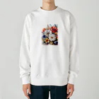 Lemon teaのたくさんの花々を Heavyweight Crew Neck Sweatshirt