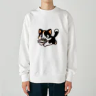 NyanClosetのお魚くわえて走る猫です。 Heavyweight Crew Neck Sweatshirt