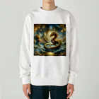 オウゲンとマーケットの金色の龍 Heavyweight Crew Neck Sweatshirt