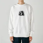 はまみるの白摂生なネコ Heavyweight Crew Neck Sweatshirt