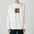 mari0909の可愛らしいシマリスのエプロン姿 Heavyweight Crew Neck Sweatshirt