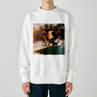 RAKICHIのドラゴンがサーフィンをしています Heavyweight Crew Neck Sweatshirt