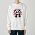 waterpandaの満開桜とパンダ Heavyweight Crew Neck Sweatshirt