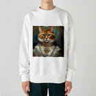 esmeralda64のパライバトルマリンの瞳の猫 Heavyweight Crew Neck Sweatshirt