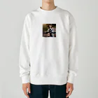 ISAACの自転車にのるジャックラッセル Heavyweight Crew Neck Sweatshirt