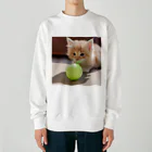 SkyBlueのもふもふな子猫 Heavyweight Crew Neck Sweatshirt