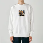 スケートボード、変な癖シリーズのスケボーに乗るハムスター Heavyweight Crew Neck Sweatshirt