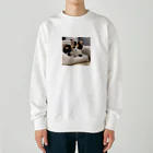 癒しリフレッシュの愛らしい子猫ちゃん Heavyweight Crew Neck Sweatshirt