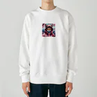 オシャンな動物達^_^の桜舞うなかオシャン猫 Heavyweight Crew Neck Sweatshirt