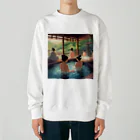 DH＋の江戸時代温泉地での湯治客 Heavyweight Crew Neck Sweatshirt