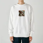 癒やされショップの癒やされるにゃ Heavyweight Crew Neck Sweatshirt