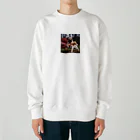 ODDS-345のぬいぐるみと格闘するパグ Heavyweight Crew Neck Sweatshirt