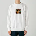 ドット絵ねこさんの読書猫さん Heavyweight Crew Neck Sweatshirt