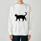 Teatime ティータイムの黒猫は見ていた　ねこ Heavyweight Crew Neck Sweatshirt