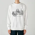 ファンシーTシャツ屋のJeep イラスト ライン画 Heavyweight Crew Neck Sweatshirt