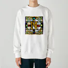 alphabet stained glassのstained glass N Heavyweight Crew Neck Sweatshirt