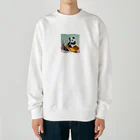 gigaグッズの滑り台で遊ぶ折り紙パンダ Heavyweight Crew Neck Sweatshirt