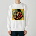 グラサンライオンと仲間たちのライオン男爵 Heavyweight Crew Neck Sweatshirt