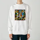 alphabet stained glassのstained glass S Heavyweight Crew Neck Sweatshirt