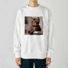 chonenの猫の絵画風イラストグッズ Heavyweight Crew Neck Sweatshirt