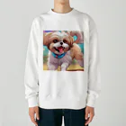 happiness_shopの踊るかわいいシーズー犬 Heavyweight Crew Neck Sweatshirt