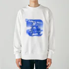 kazu_gのパンダライダー!(ブルー) Heavyweight Crew Neck Sweatshirt