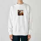 me-tooの遠くを見つめる愛犬 Heavyweight Crew Neck Sweatshirt