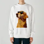 AQUAMETAVERSEのサングラスをかけた、かわいい犬 Marsa 106 Heavyweight Crew Neck Sweatshirt