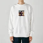 cheesyaの猫パワーモード Heavyweight Crew Neck Sweatshirt