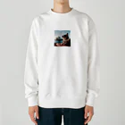 jkmurataのパールネックレス大好きなカッコいいねこがシドニーオペラハウス前にて Heavyweight Crew Neck Sweatshirt