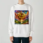 すずらん24の幸運の金の龍！！ Heavyweight Crew Neck Sweatshirt