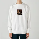 ○○なネコのお勉強ネコ Heavyweight Crew Neck Sweatshirt