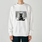 にくきゅう299のBack-raised Dream Cat 3 Heavyweight Crew Neck Sweatshirt