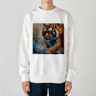 Isaiah_AI_Designの精力的なトラ Heavyweight Crew Neck Sweatshirt