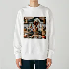 keikei5のダックスフントが料理 Heavyweight Crew Neck Sweatshirt