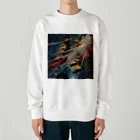 MistyStarkの宇宙を飛び交う車たち Heavyweight Crew Neck Sweatshirt