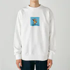 ニャン太郎の逆立ちしている犬 Heavyweight Crew Neck Sweatshirt