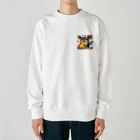 nekodoragonのブサカワ！火噴き猫ドラゴン　背景透過ver Heavyweight Crew Neck Sweatshirt