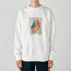 AQUAMETAVERSEの手のひらでおしゃべりセキセイインコの　BLUE PLUM  691 Heavyweight Crew Neck Sweatshirt