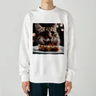 feliceのごはんを食べている猫 Heavyweight Crew Neck Sweatshirt