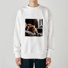 feliceのリビングでごろんとする猫 Heavyweight Crew Neck Sweatshirt