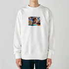 スポーツにゃんこ大戦争のバスケットボールにゃんこ Heavyweight Crew Neck Sweatshirt