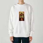 mirinconixのブリキのヴィンテージ風ロボットのイラスト Heavyweight Crew Neck Sweatshirt