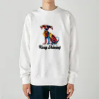 G.O.A.T.designのカラフルな模様を身に纏った犬 Heavyweight Crew Neck Sweatshirt