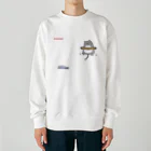 うさやの磔の刑の最中に魚を見つけた猫 Heavyweight Crew Neck Sweatshirt